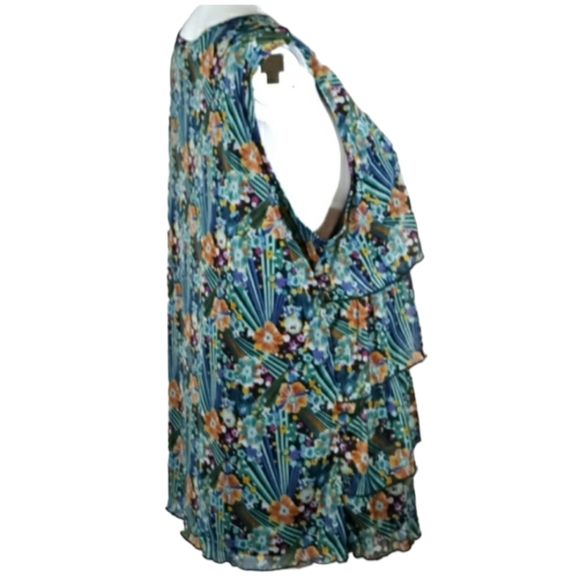 NWT Notations Floral Sleeveless Ruffled Layered Top Women's Size XL - Picture 8 of 16